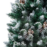 Vidaxl kunstkerstboom met dennenappels en witte sneeuw 150 cm