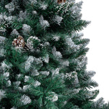 Vidaxl kunstkerstboom met dennenappels en witte sneeuw 180 cm