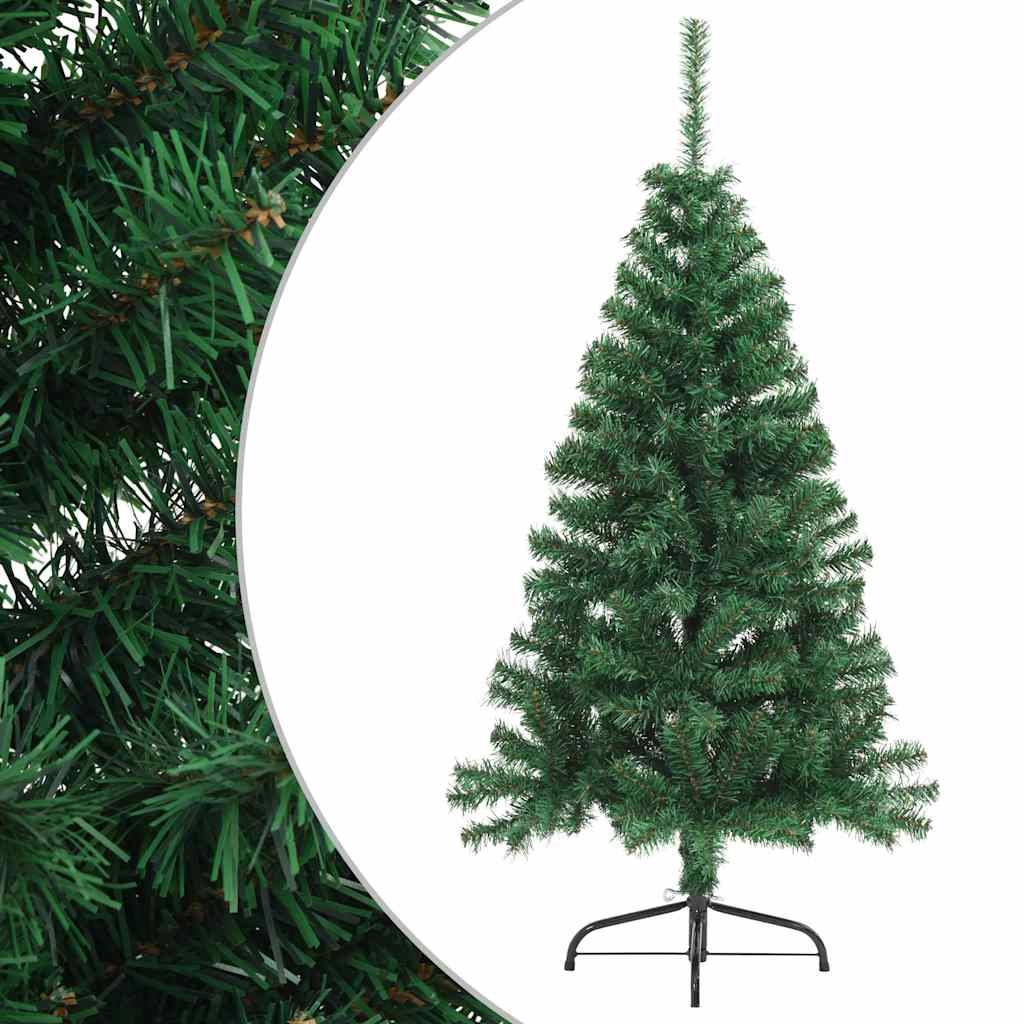 Vidaxl kunstkerstboom met standaard half 150 cm pvc groen