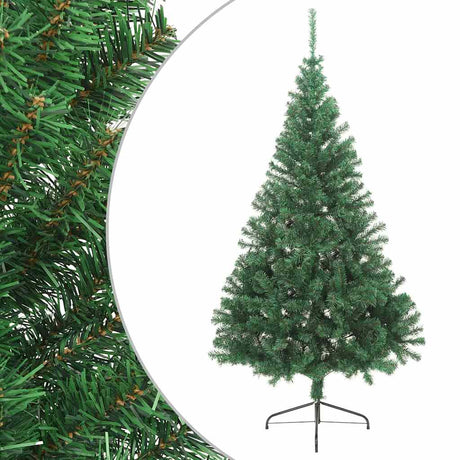 Vidaxl kunstkerstboom met standaard half 210 cm pvc groen