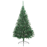Vidaxl kunstkerstboom met standaard half 210 cm pvc groen