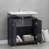 Vidaxl badkamerkast 60x33x61 cm spaanplaat hoogglans grijs