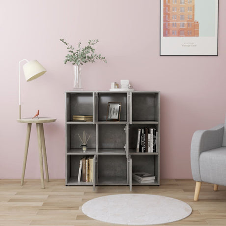 Vidaxl boekenkast 90x30x90 cm bewerkt hout betongrijs