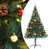 Vidaxl kunstkerstboom met verlichting en kerstballen 150 cm groen