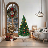 Vidaxl kunstkerstboom met verlichting en kerstballen 180 cm groen