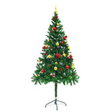 Vidaxl kunstkerstboom met verlichting en kerstballen 180 cm groen