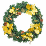Vidaxl kerstkrans met led-verlichting groen 60 cm pvc