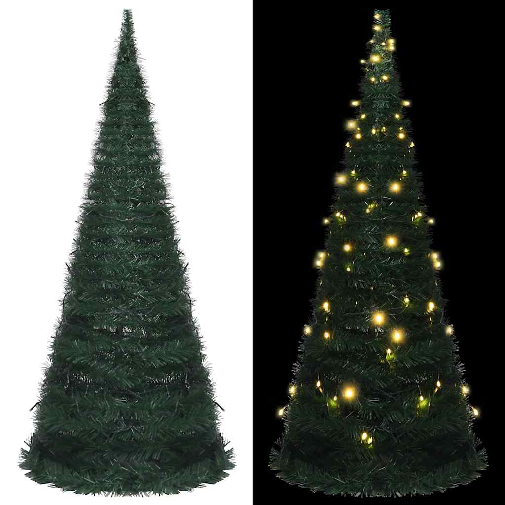 Vidaxl kunstkerstboom met verlichting pop-up 210 cm groen