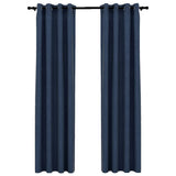 Vidaxl gordijnen linnen-look verduisterend ogen 2 st 140x225 cm blauw