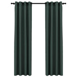 Vidaxl gordijnen linnen-look verduisterend ogen 2 st 140x225 cm groen