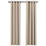 Vidaxl gordijnen linnen-look verduisterend ogen 2 st 140x225 cm beige