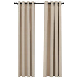 Vidaxl gordijnen linnen-look verduisterend ogen 2 st 140x245 cm beige