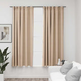 Vidaxl gordijnen linnen-look verduisterend haken 2 st 140x175 cm beige