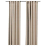 Vidaxl gordijnen linnen-look verduisterend haken 2 st 140x225 cm beige