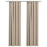 Vidaxl gordijnen linnen-look verduisterend haken 2 st 140x245 cm beige