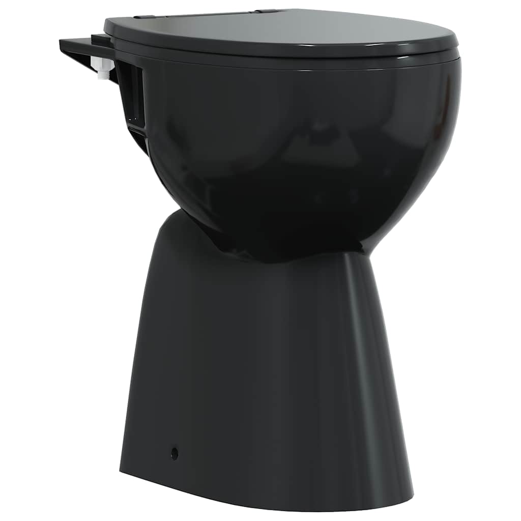 Vidaxl randloos toilet 7 cm extra hoogte soft-close keramiek zwart
