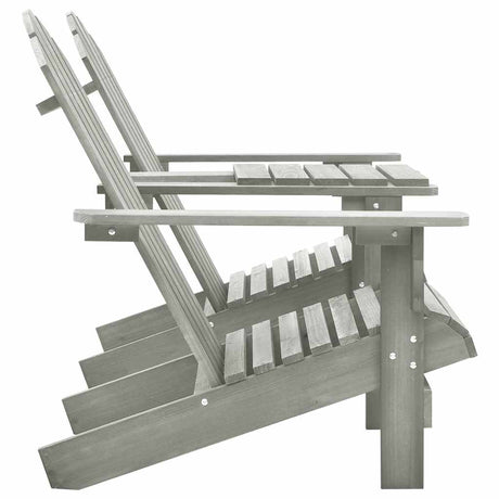 Vidaxl tuinstoelen adirondack met tafeltje massief vurenhout grijs
