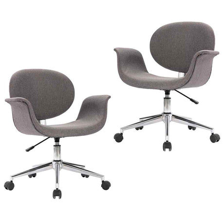 Vidaxl eetkamerstoelen draaibaar 2 st stof grijs