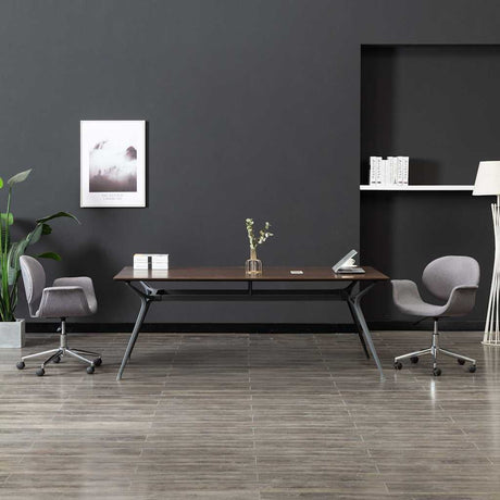 Vidaxl eetkamerstoelen draaibaar 2 st stof grijs
