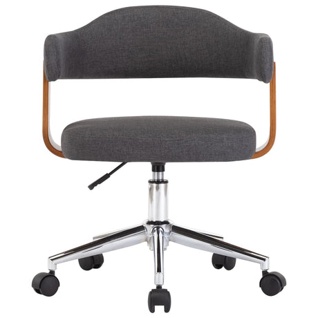 Vidaxl eetkamerstoelen 2 st draaibaar gebogen hout en stof grijs