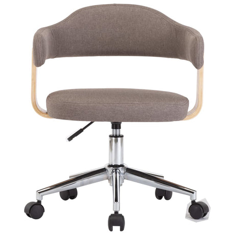 Vidaxl eetkamerstoelen draaibaar 2 st gebogen hout en stof taupe