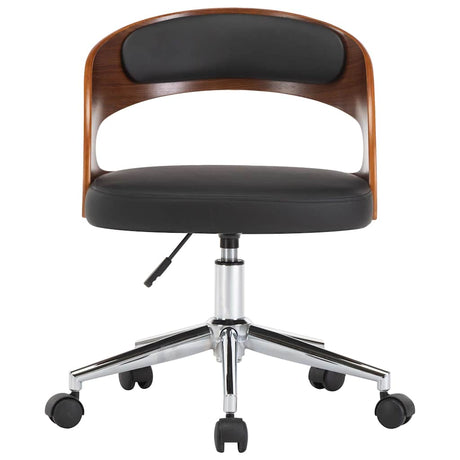Vidaxl eetkamerstoelen draaibaar 2 st gebogen hout en kunstleer zwart