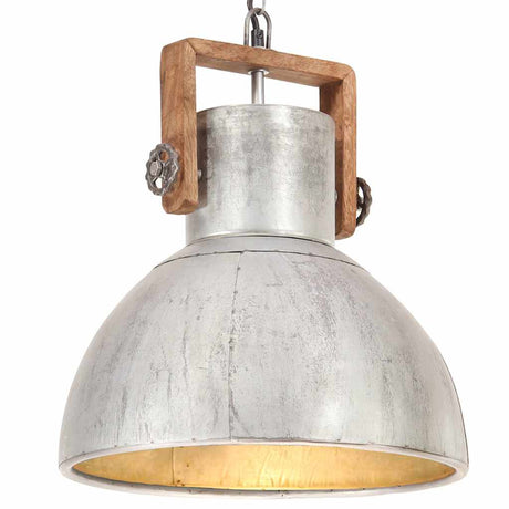 Vidaxl hanglamp industrieel rond 25 w e27 40 cm zilverkleurig