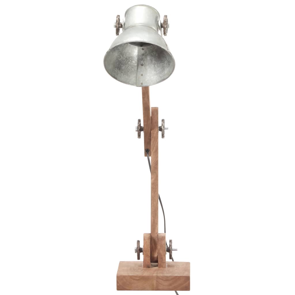 VidaXL Bureaulamp industrieel rond E27 58x18x90 cm zilverkleurig