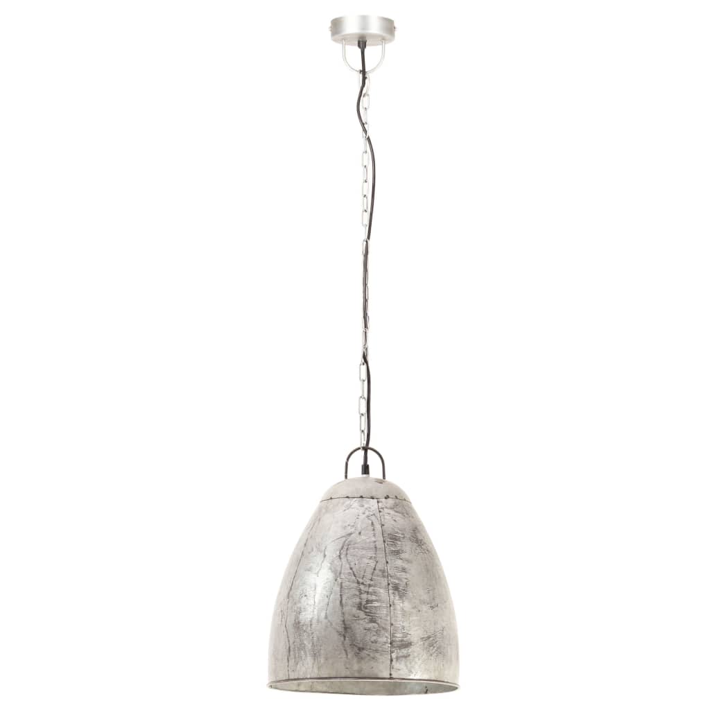 Vidaxl hanglamp industrieel rond 25 w e27 32 cm zilverkleurig