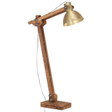 Vidaxl vloerlamp e27 massief mangohout messingkleurig