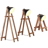 Vidaxl vloerlampen 3 st e27 massief mangohout zwart