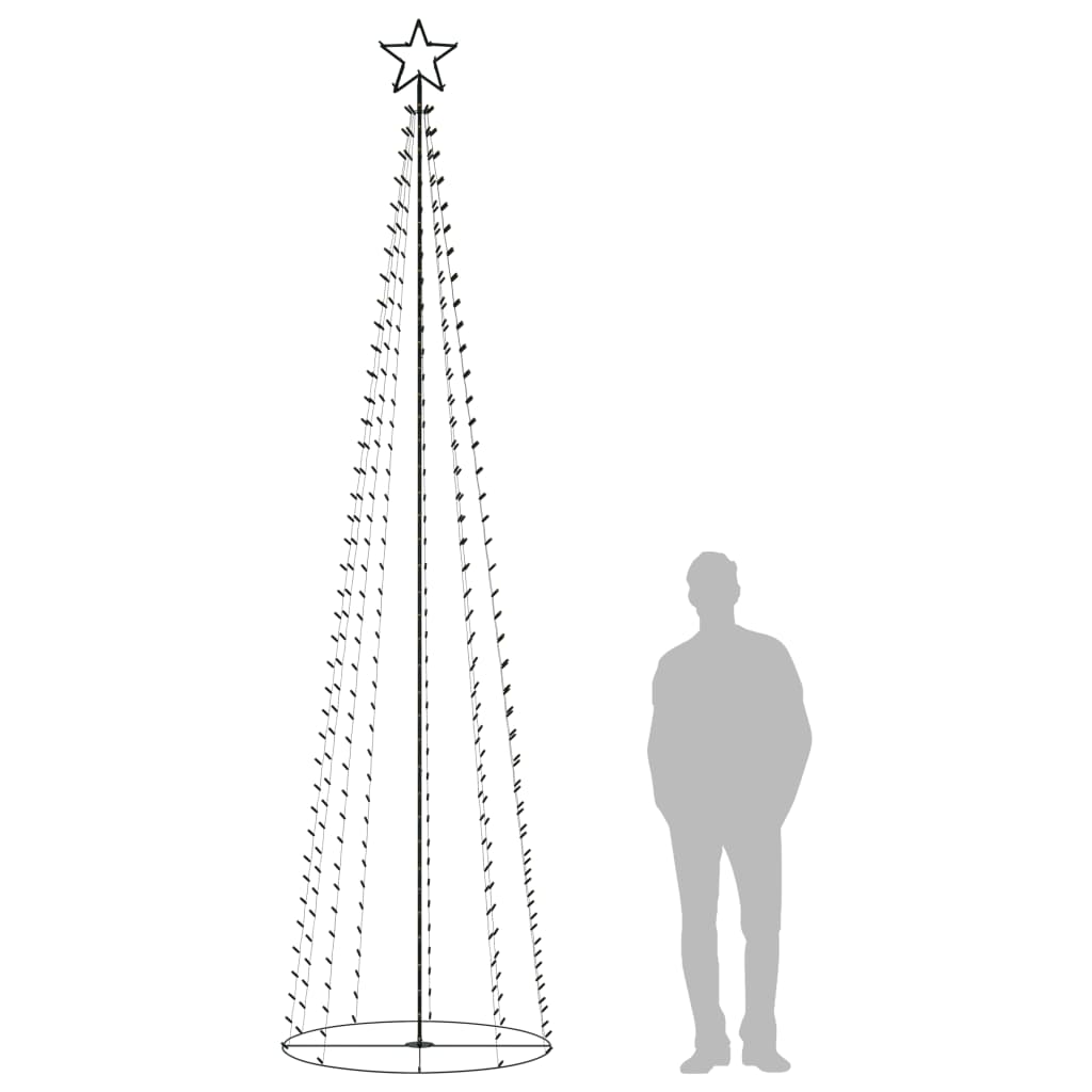 VidaXL Kegelkerstboom 400 meerkleurige LED's 100x360 cm