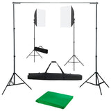 VidaXL Fotostudioset met softboxlampen en achtergrond