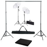 VidaXL Fotostudioset met achtergrond, lampen en paraplu's