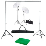 VidaXL Fotostudioset met achtergrond, lampen en paraplu's