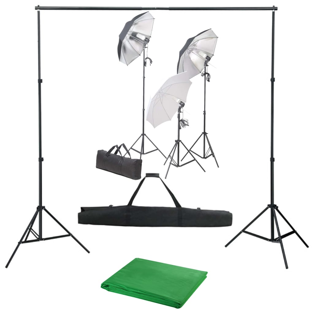 VidaXL Fotostudioset met verlichtingsset en achtergrond