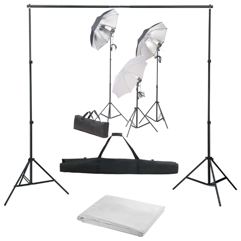 VidaXL Fotostudioset met verlichtingsset en achtergrond