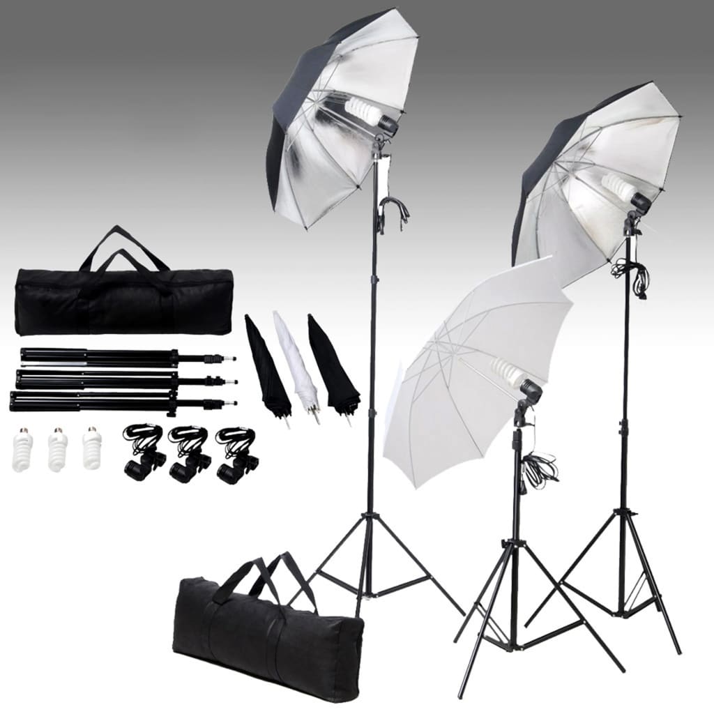 VidaXL Fotostudioset met verlichtingsset en achtergrond