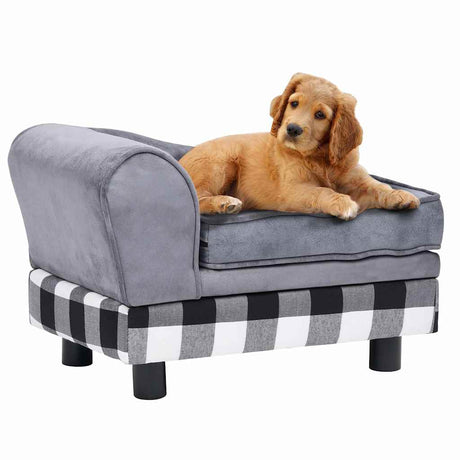 Vidaxl hondenbank 57x34x36 cm pluche grijs