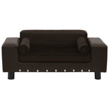 Vidaxl hondenbank 81x43x31 cm pluche en kunstleer bruin