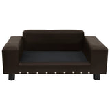 Vidaxl hondenbank 81x43x31 cm pluche en kunstleer bruin