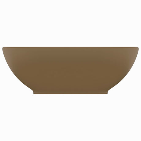 Vidaxl wastafel ovaal 40x33 cm keramiek matcrème