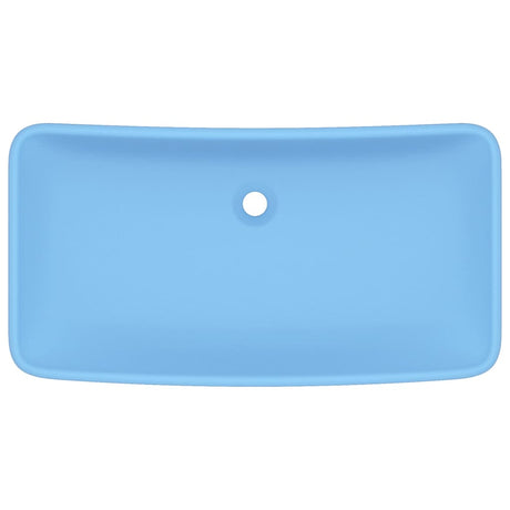 Vidaxl wastafel rechthoekig 71x38 cm keramiek mat lichtblauw
