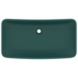 Vidaxl wastafel rechthoekig 71x38 cm keramiek mat donkergroen