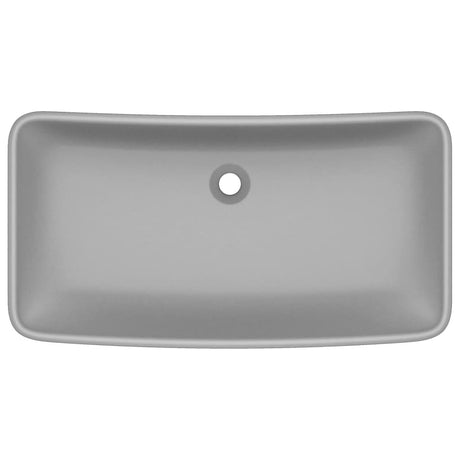 Vidaxl wastafel rechthoekig 71x38 cm keramiek mat lichtgrijs