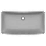 Vidaxl wastafel rechthoekig 71x38 cm keramiek mat lichtgrijs