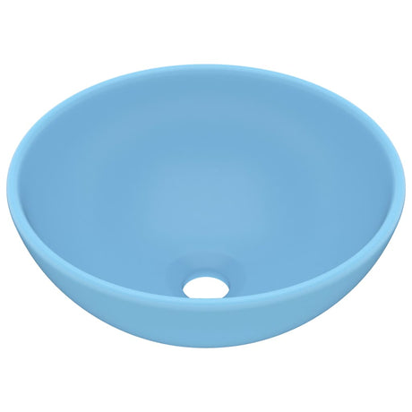 Vidaxl wastafel rond 32,5x14 cm keramiek mat lichtblauw