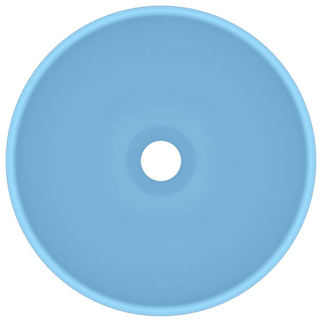 Vidaxl wastafel rond 32,5x14 cm keramiek mat lichtblauw