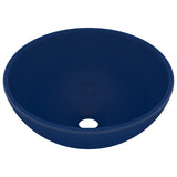 VidaXL Wastafel rond 32,5x14 cm keramiek mat donkerblauw