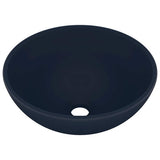 Vidaxl wastafel rond 32,5x14 cm keramiek mat donkerblauw